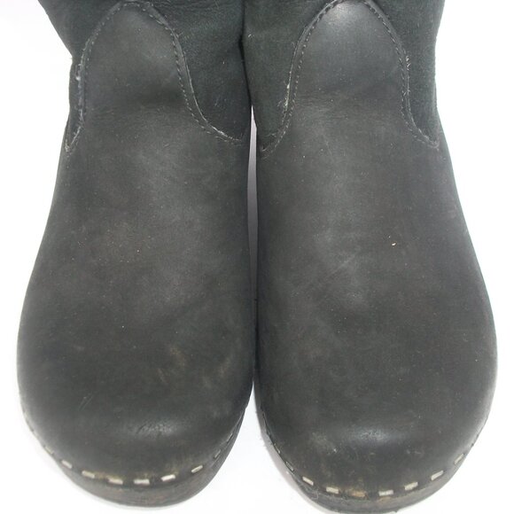 Ugglebo Sweden Handmade Nubuck& Suede Shearling-Lined Clog Boots - Picture 6 of 12